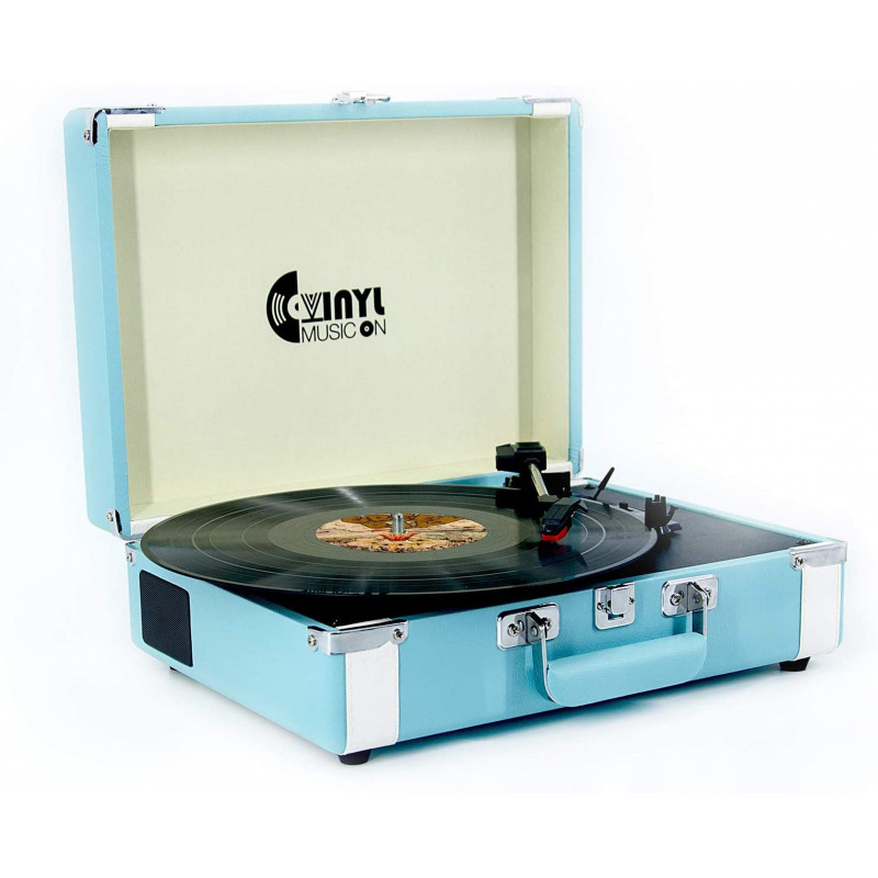 Vinyl Bluetooth Portable Record Player with Built in Stereo Speakers, Currently priced at £54.99